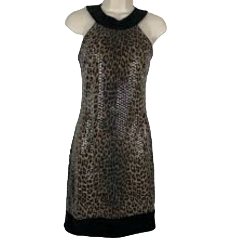 Cache Animal Print Halter Dress Size 8